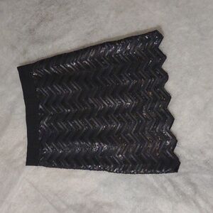 Charlotte Tarantola | Sequin Black Mini Skirt